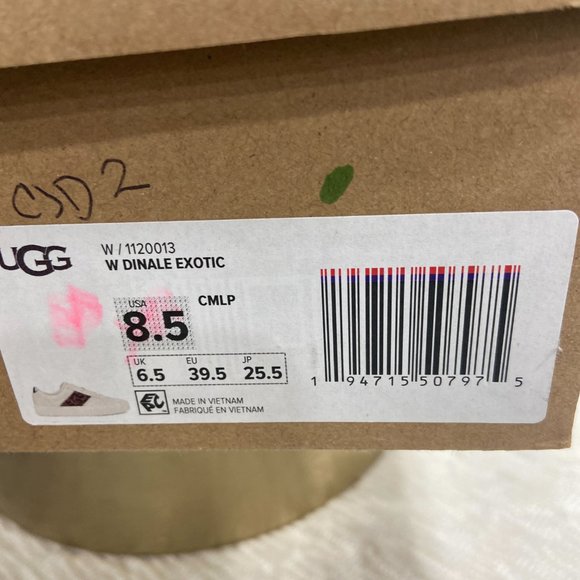 UGG Women's Dinale Exotic Sneakers - Coconut Milk/Leopard 8.5M - Picture 10 of 13